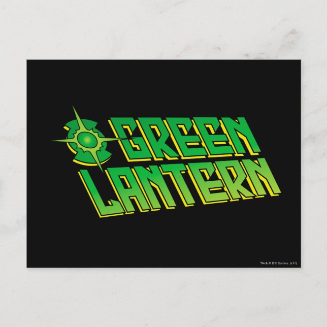 Postal Logo de la Linterna Verde - inclinado (Anverso)