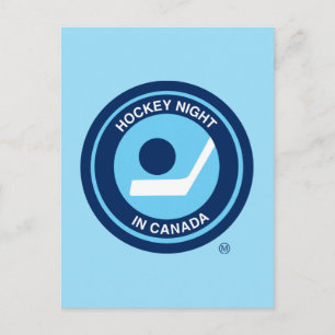 Postal Logo de la noche de hockey en retro de Canadá