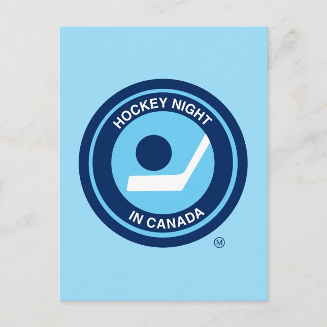 Postal Logo de la noche de hockey en retro de Canadá (Anverso)
