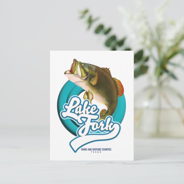 Postal Logo de Lake Fork Texas Fishing. (Anverso de pie)