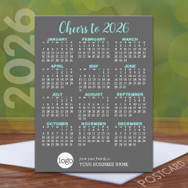 Postal Logo de negocios Gray Aqua - Holiday