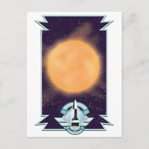 Postal Logo de Sci-fi del estilo de los años 50