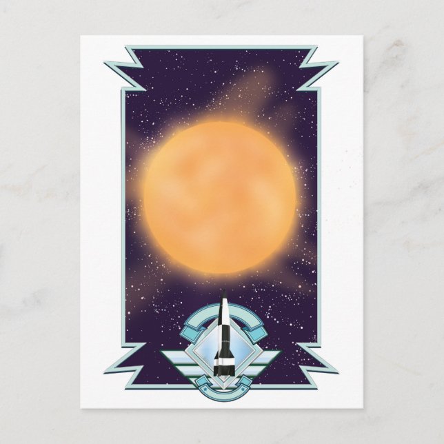 Postal Logo de Sci-fi del estilo de los años 50 (Anverso)