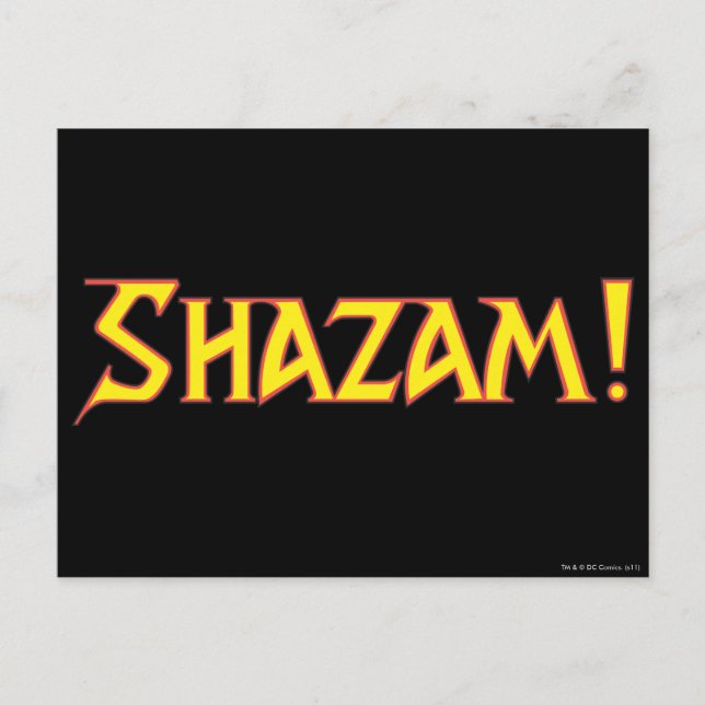 Postal Logo de Shazam amarillo/rojo (Anverso)