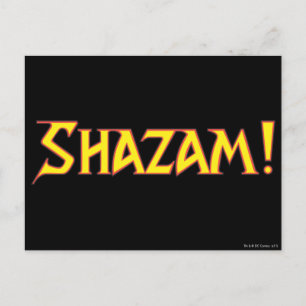 Postal Logo de Shazam amarillo/rojo