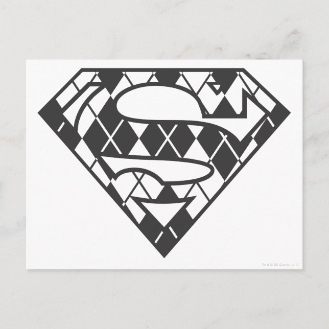 Postal Logo de Supergirl Black Argyle (Anverso)