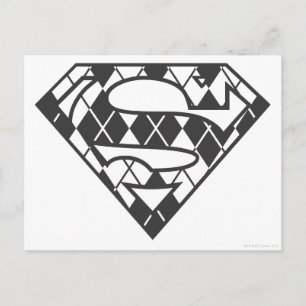 Postal Logo de Supergirl Black Argyle