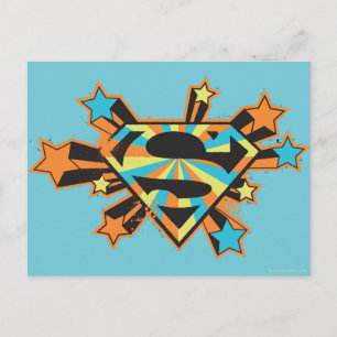 Postal Logo de Supergirl Colorful Stars