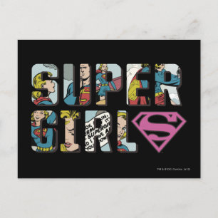 Postal Logo de Supergirl Comic