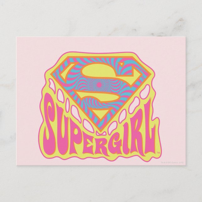 Postal Logo de Supergirl Groovy (Anverso)