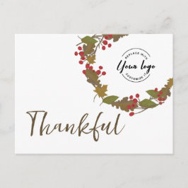 Postal Logo de Thankding Thankful Otumn Wreath Business