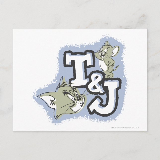 Postal Logo de Tom y Jerry T&J (Anverso)