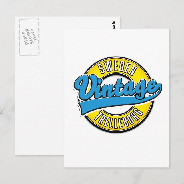 Postal Logo de Trelleborg Suecia vintage (Anverso / Reverso)