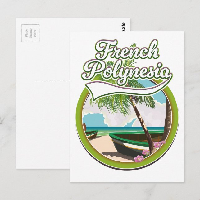 Postal Logo de viaje de la Polinesia Francesa. (Anverso / Reverso)