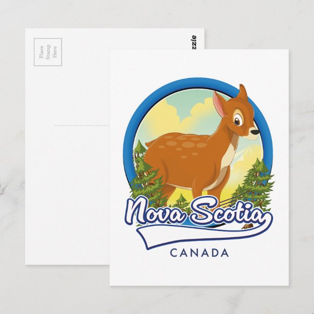 Postal Logo de viaje de Nueva Escocia Canadá (Anverso / Reverso)