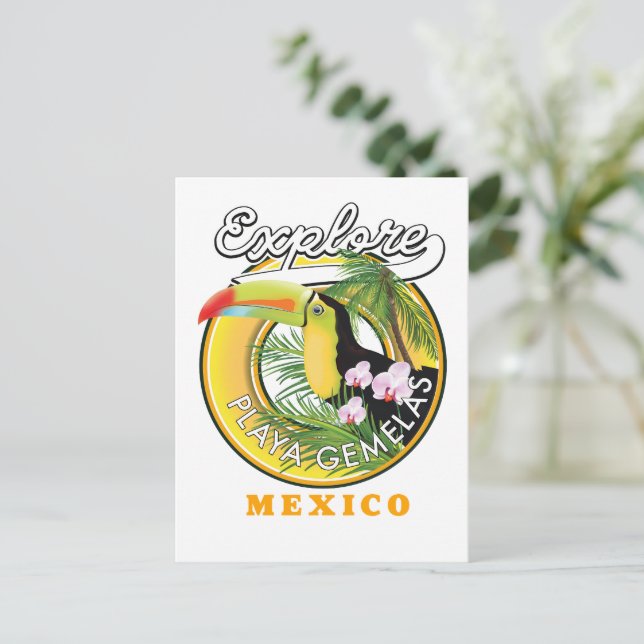 Postal Logo de viaje Oaxaca México Postcard (Anverso de pie)