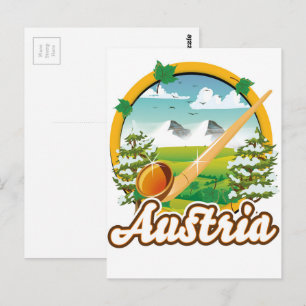 Postal Logo de viaje retro de Austria