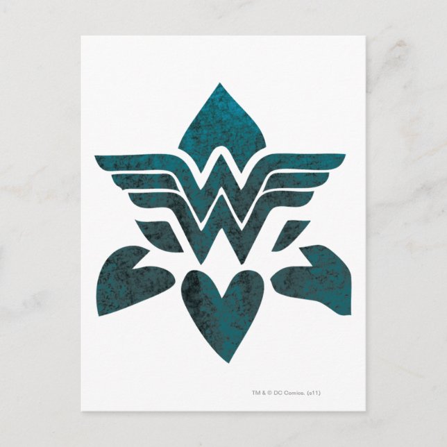 Postal Logo de Wonder Woman Grunge (Anverso)