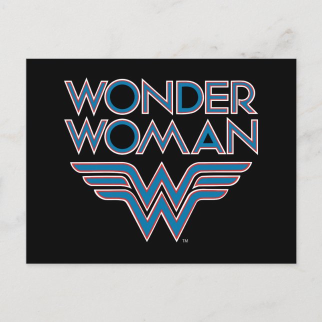 Postal Logo de Wonman Blue and Red Retro (Anverso)