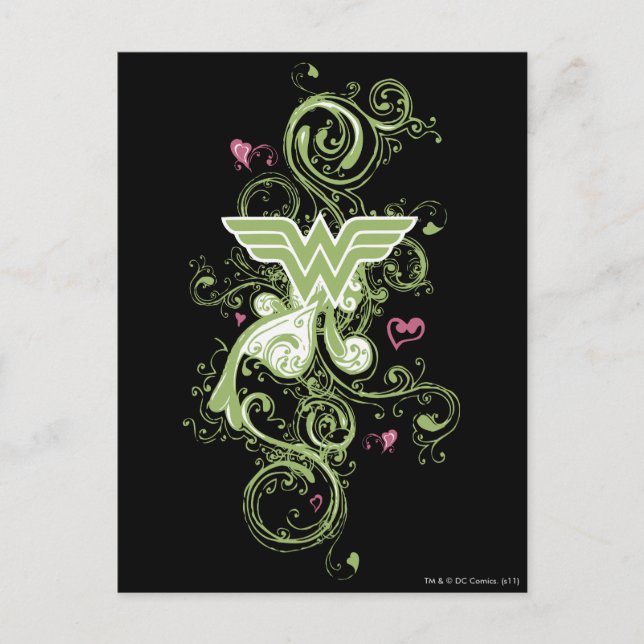 Postal Logo de Wonman Green Swirls (Anverso)