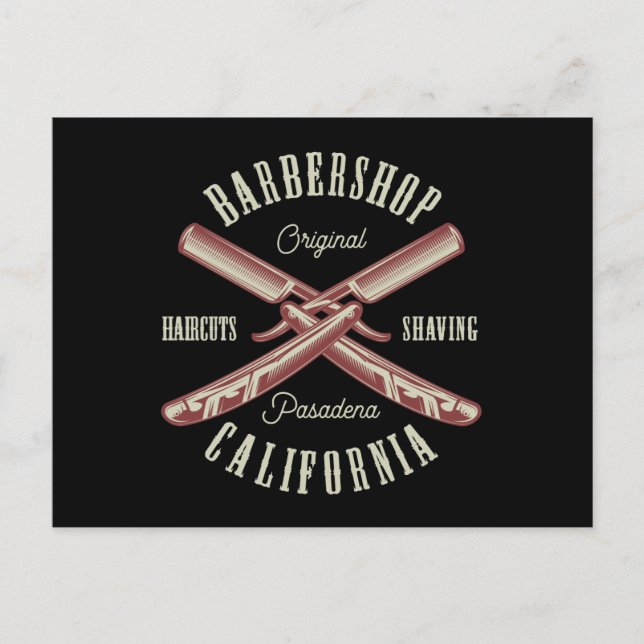 Postal Logo del Barbershop Vintage (Anverso)