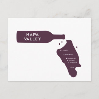 Postal Logo del derrame de botellas de vino de Napa Valle
