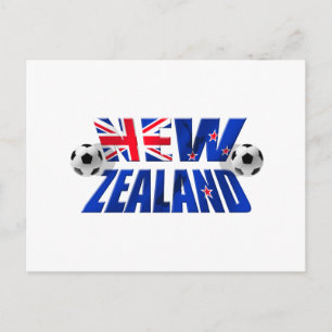 Postal Logo del fútbol de Nueva Zelanda Bandera de fútbol