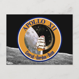 Postal Logo del parche de la misión Apolo 12
