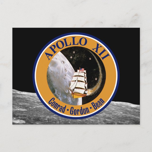 Postal Logo del parche de la misión Apolo 12 (Anverso)