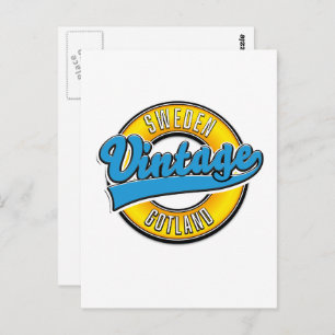 Postal Logo estilo cosecha de Gotland Suecia