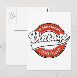 Postal Logo estilo vintage de Fuerteventura