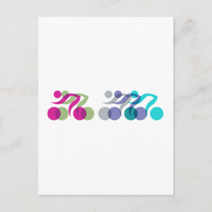Postal Logo genial de los ciclistas