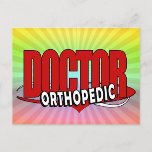 POSTAL LOGO MÉDICA ORTOPÉDICO GRANDES LETRAS ROJAS