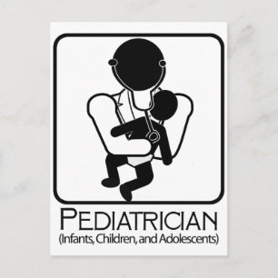 Postal LOGO pediatra - médica a niños