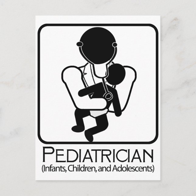 Postal LOGO pediatra - médica a niños (Anverso)