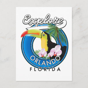 Postal Logo retro de Orlando Florida Explore.