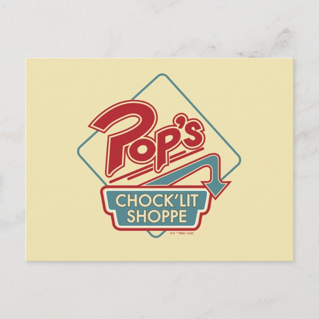 Postal Logo rojo de la tienda "chock'Lit" del Pop (Anverso)