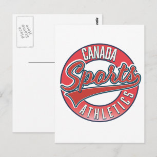 Postal Logo rojo deportivo de Canadá