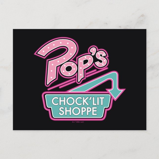 Postal Logo rosa de la tienda "chock'Lit" del Pop (Anverso)