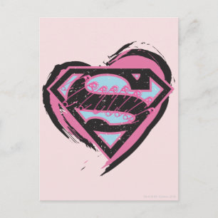 Postal Logo rosa superchica en el corazón