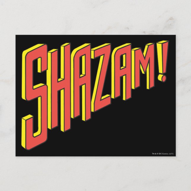 Postal Logo Shazam rojo/amarillo (Anverso)