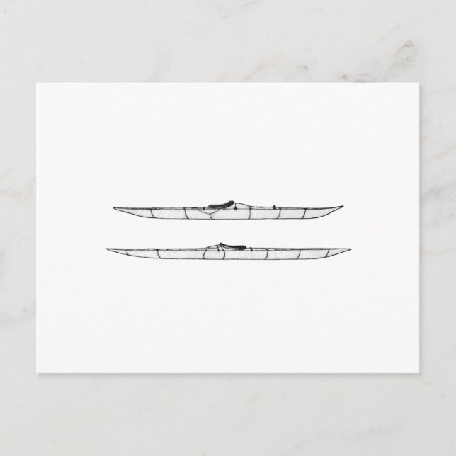 Postal Logo tradicional del esquimal kayaks (sin título) (Anverso)