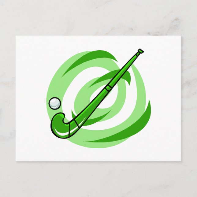 Postal logo verde de Hockey sobre Césped (Anverso)