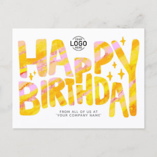 Postal Logo Yellow Fun Crayon Handwriter Cumpleaños