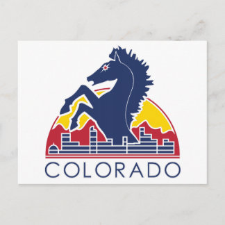 Postal Logotipo azul de Colorado del caballo