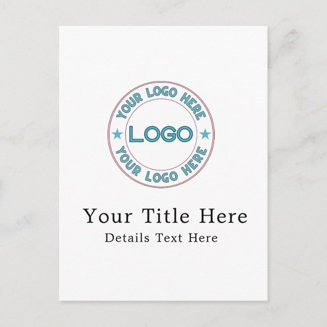 Postal Logotipo básico personalizado (Anverso)