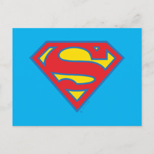 Postal Logotipo clásico de Supergirl con contorno azul