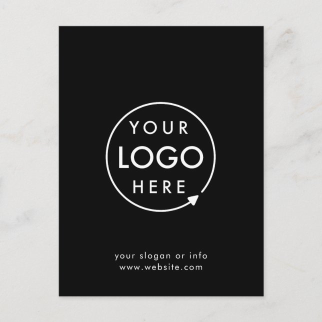 Postal Logotipo comercial | Black profesional corporativo (Anverso)