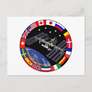 Postal Logotipo compuesto de miembros de ISS
