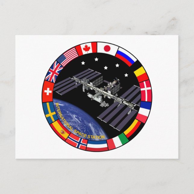 Postal Logotipo compuesto de miembros de ISS (Anverso)
